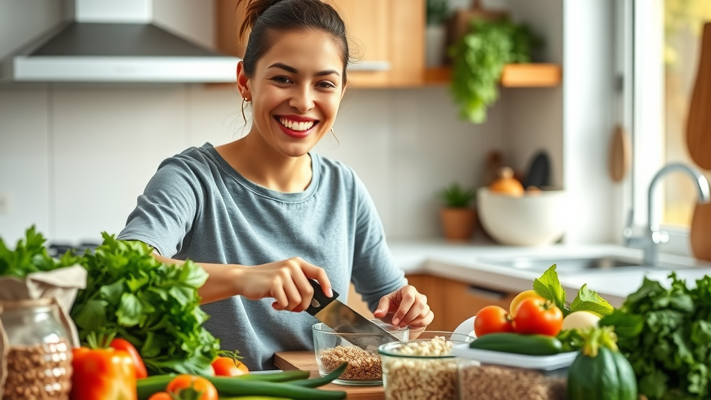healthy meal prep ideas for a busy week kitchen scene