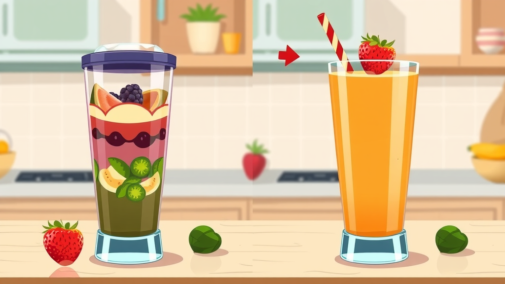 split-screen showing common smoothie recipe mistakes and perfect antioxidant smoothie results