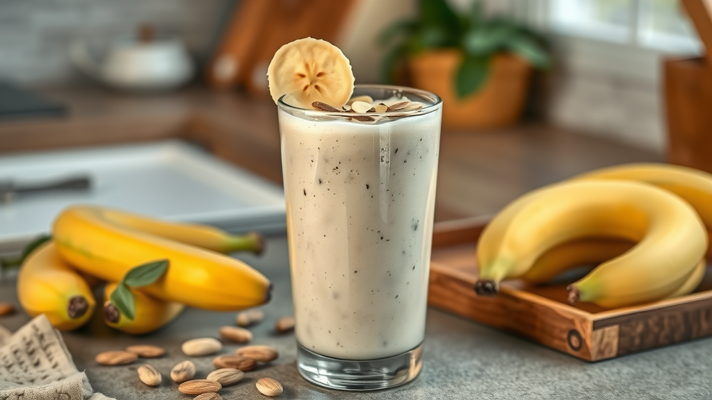 Banana Almond Bliss Bedtime Smoothie healthy bedtime smoothie recipe