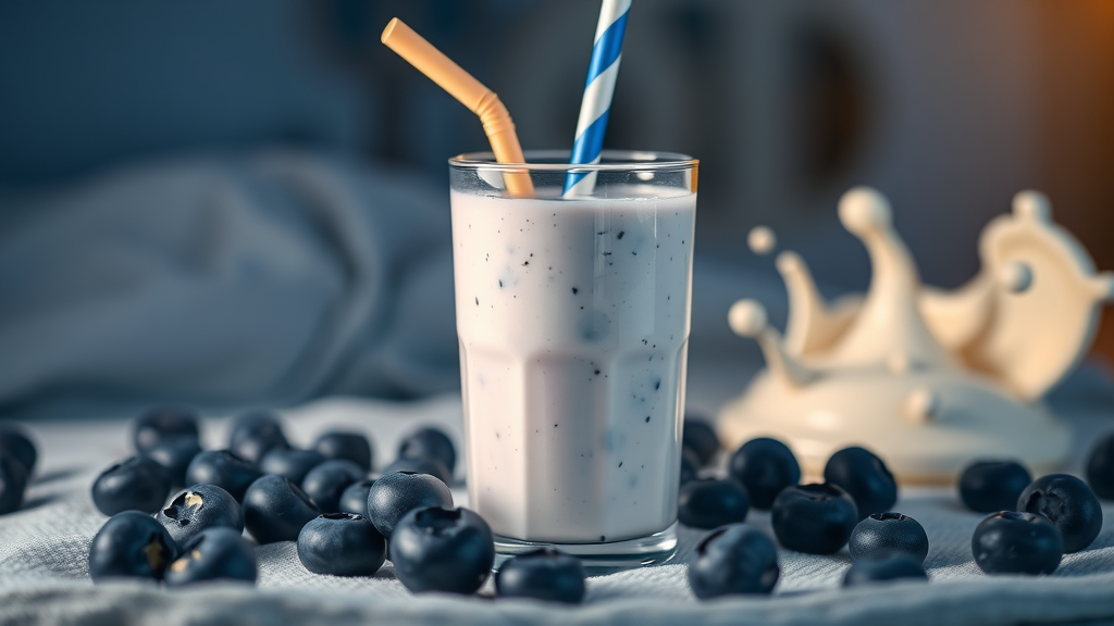 Creamy Oat Milk and Blueberry Bedtime Smoothie healthy smoothie recipe for sleep