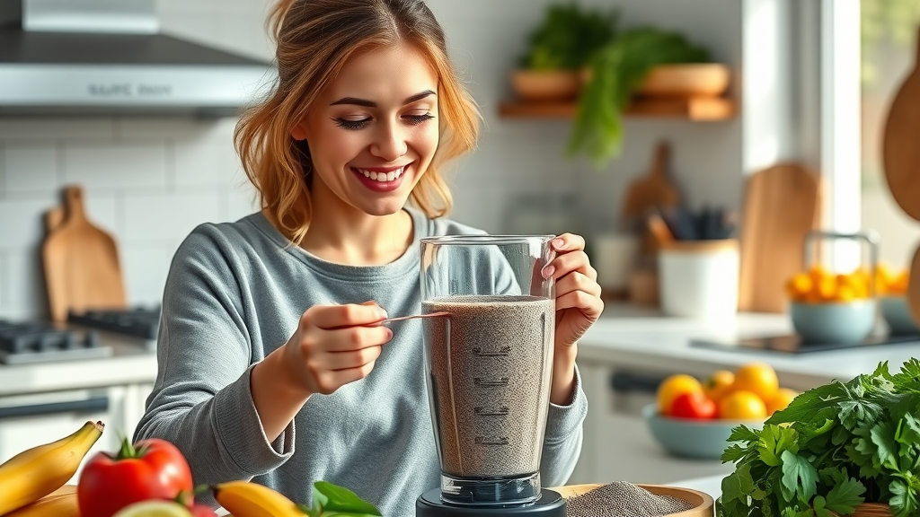 Colorful glass lineup of berry smoothie, green smoothie, oat-chia smoothie, avocado-spinach smoothie, showing variety of hearthealthy smoothie recipes with fruits and veggies in a bright kitchen.